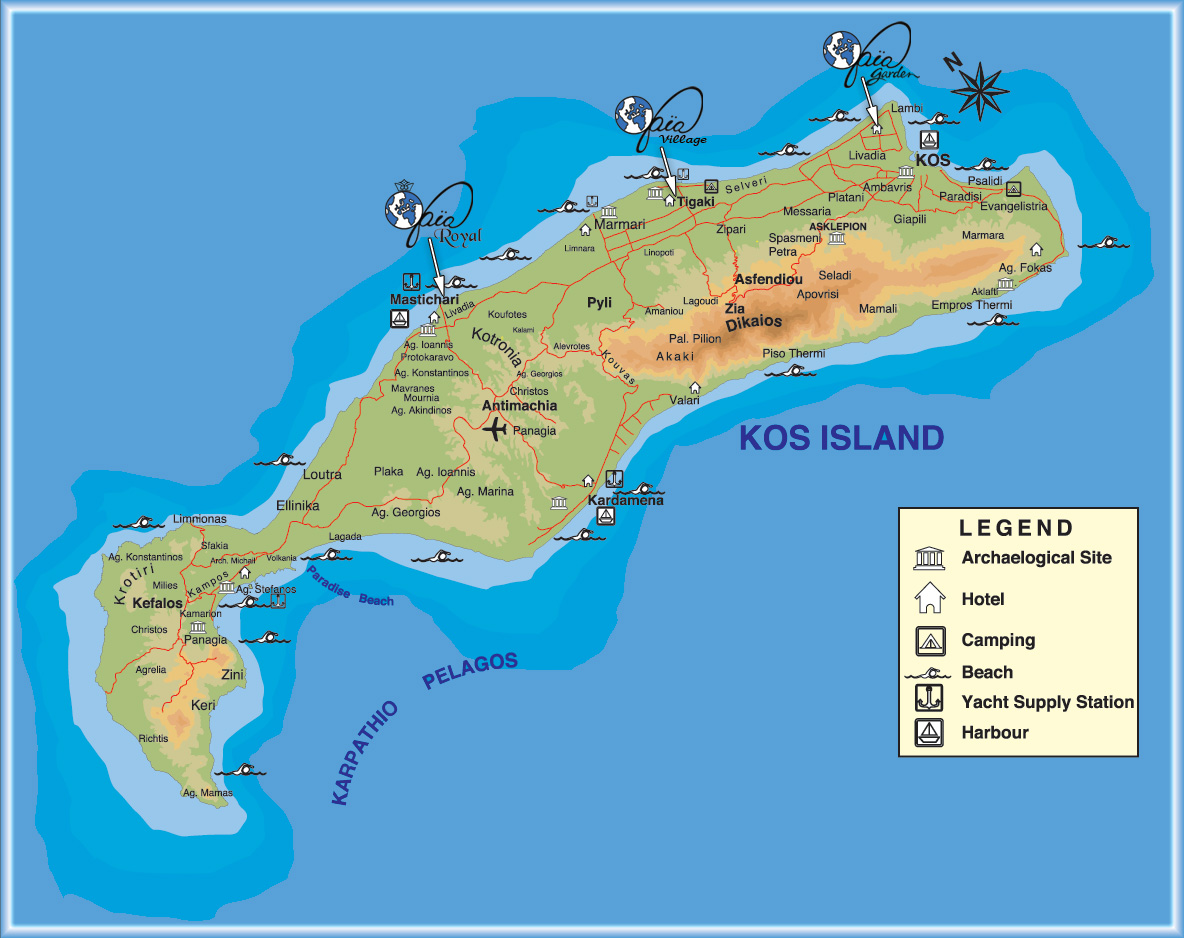 Greece Map Kos Island